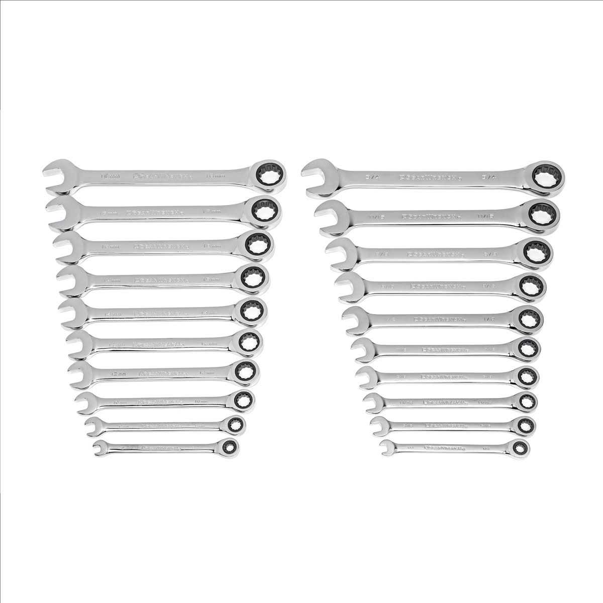 GearWrench 20-Piece SAE/Metric Ratcheting Combination Wrench Set - Cheap Fitting