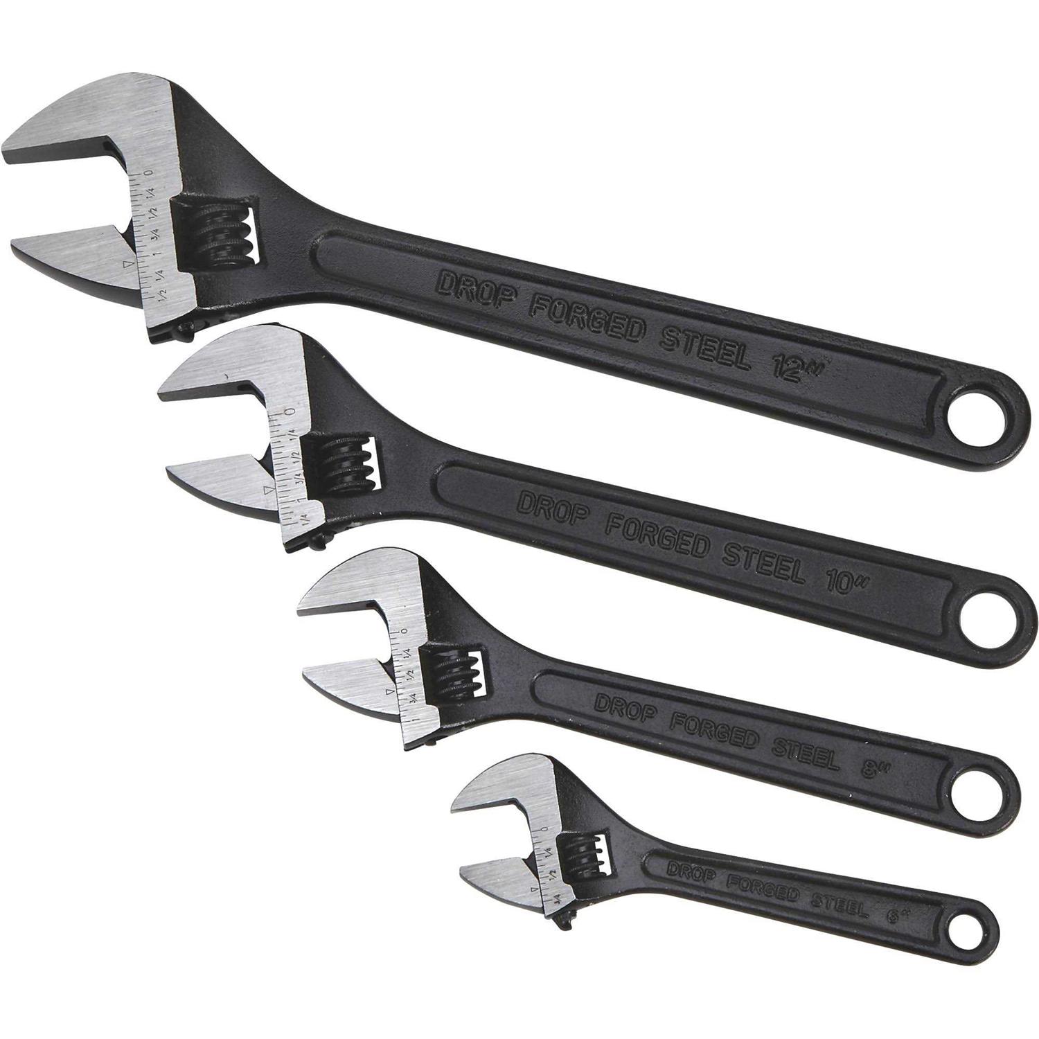 Klutch 4 Piece Adjustable Wrench Set 73275 - Cheap Fitting