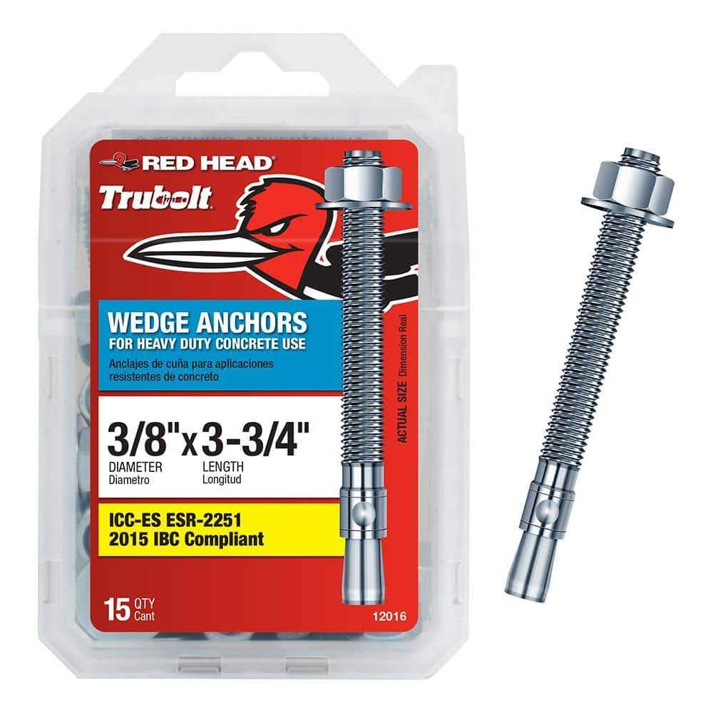 Red Head 3/8 in. x 3-3/4 in. Concrete Wedge Anchor 12016 - Cheap Fitting