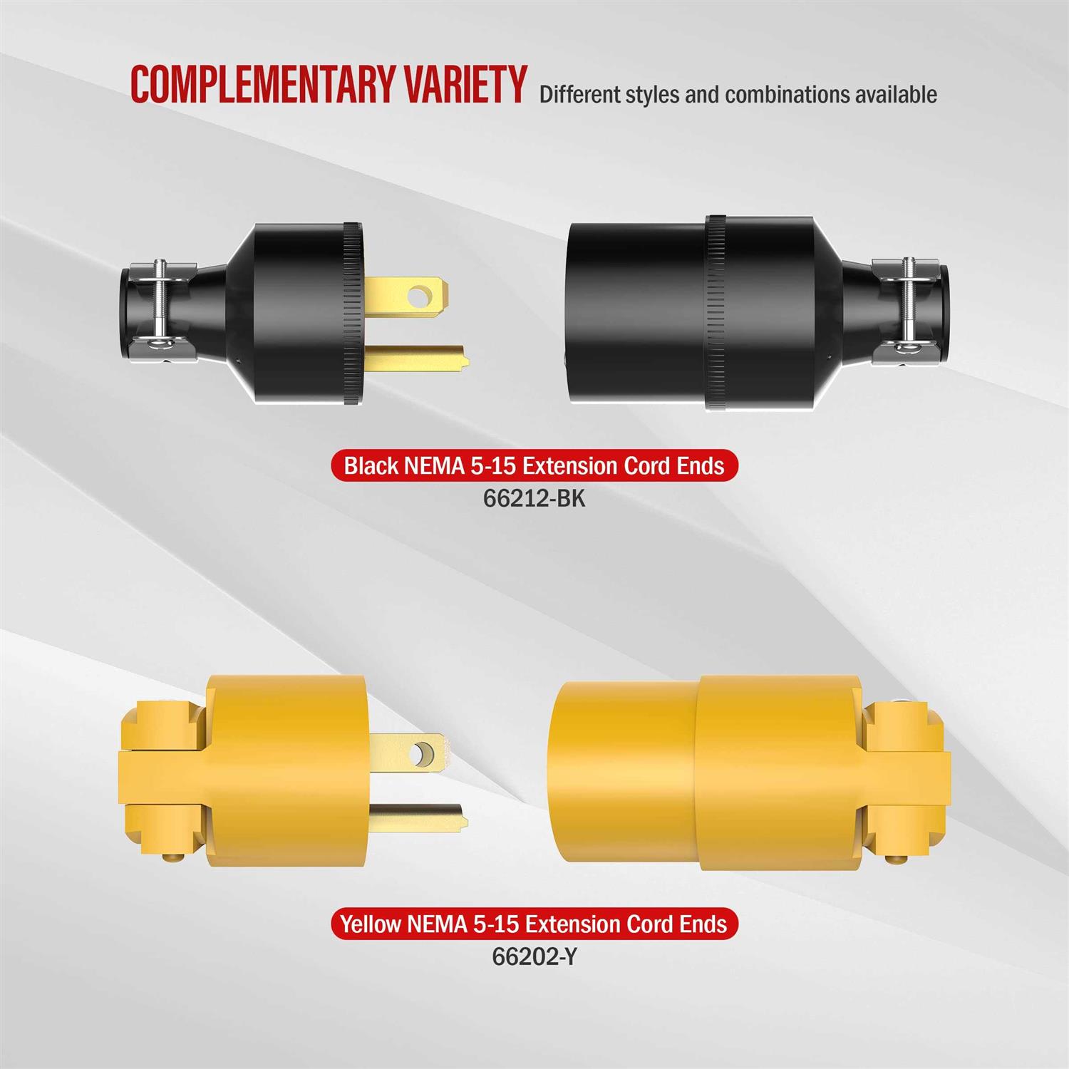 Enerlites Electrical Replacement Plug Connector Set, Extension Cord Ends Male and Female - Cheap Fitting