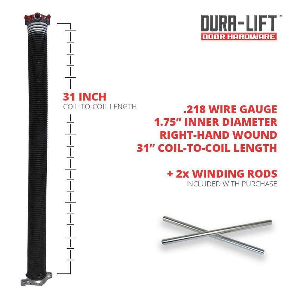 Dura-lift .218 x 28 inch Torsion Garage Door Spring - Cheap Fitting