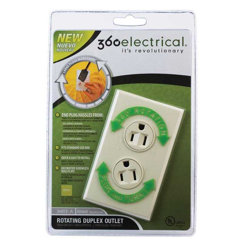 360 Electrical Rotating Duplex Outlet - Cheap Fitting