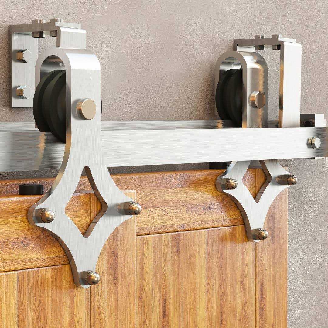 Double Bypass Track Barn Door Hardware Kit Homacer Track Length - Cheap Fitting