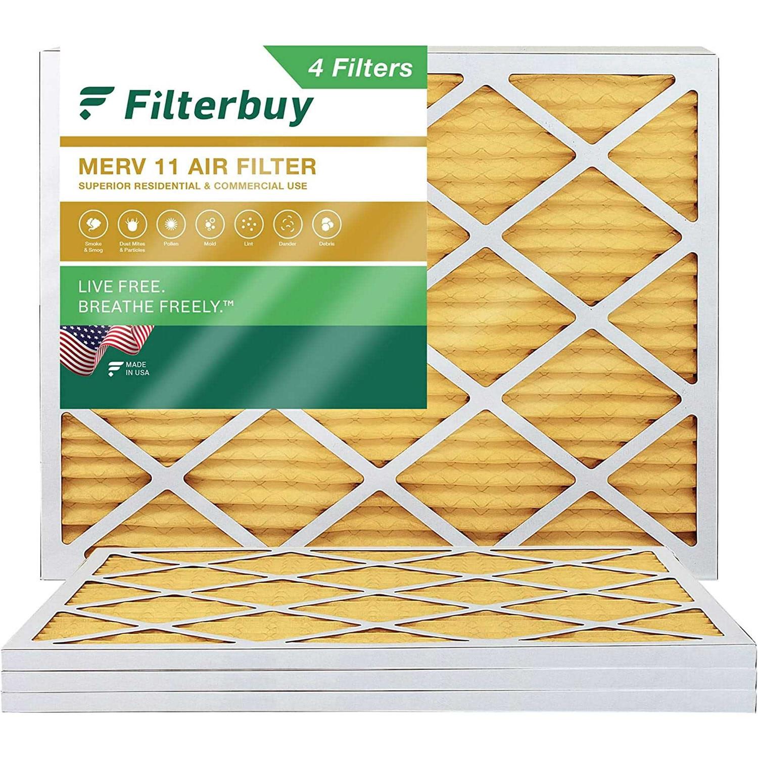 Filterbuy AFB MERV Pleated AC Furnace Air Filter. Pack Filters. 100% produced in The USA - Cheap Fitting