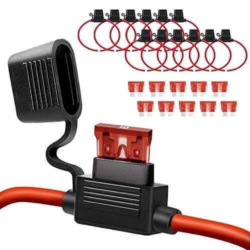 Qizpcer 10 Pack 16 AWG Inline Fuse Holder - Cheap Fitting