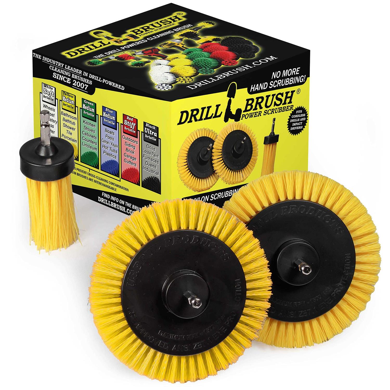 Drillbrush Tile and Grout Cleaning Drill Brush Set 3 Pack Drill Brush Power Scrubber Cleaning Brush Y-EES-1L-QC-DB - Cheap Fitting