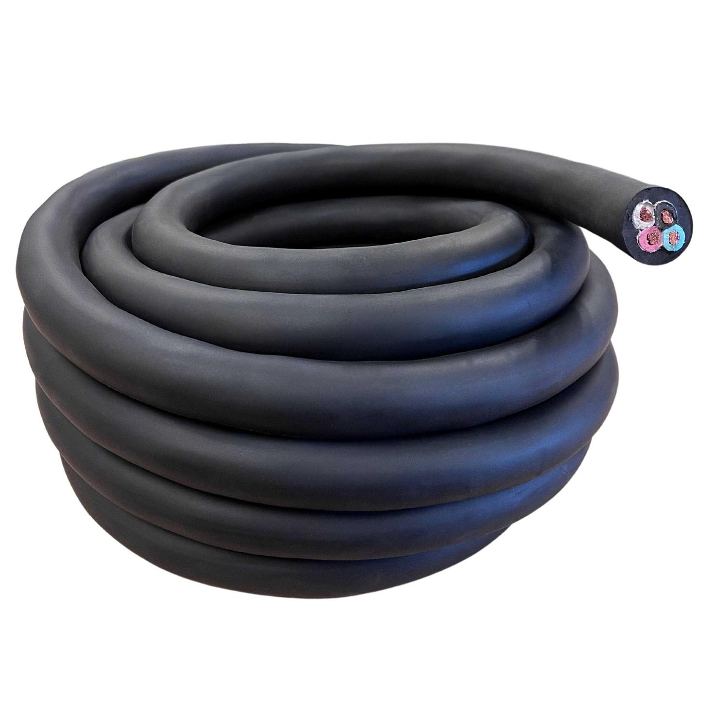 WindyNation 8/4 8 Gauge 4 Conductor 600-Volt Black SOOW Cord - Cheap Fitting