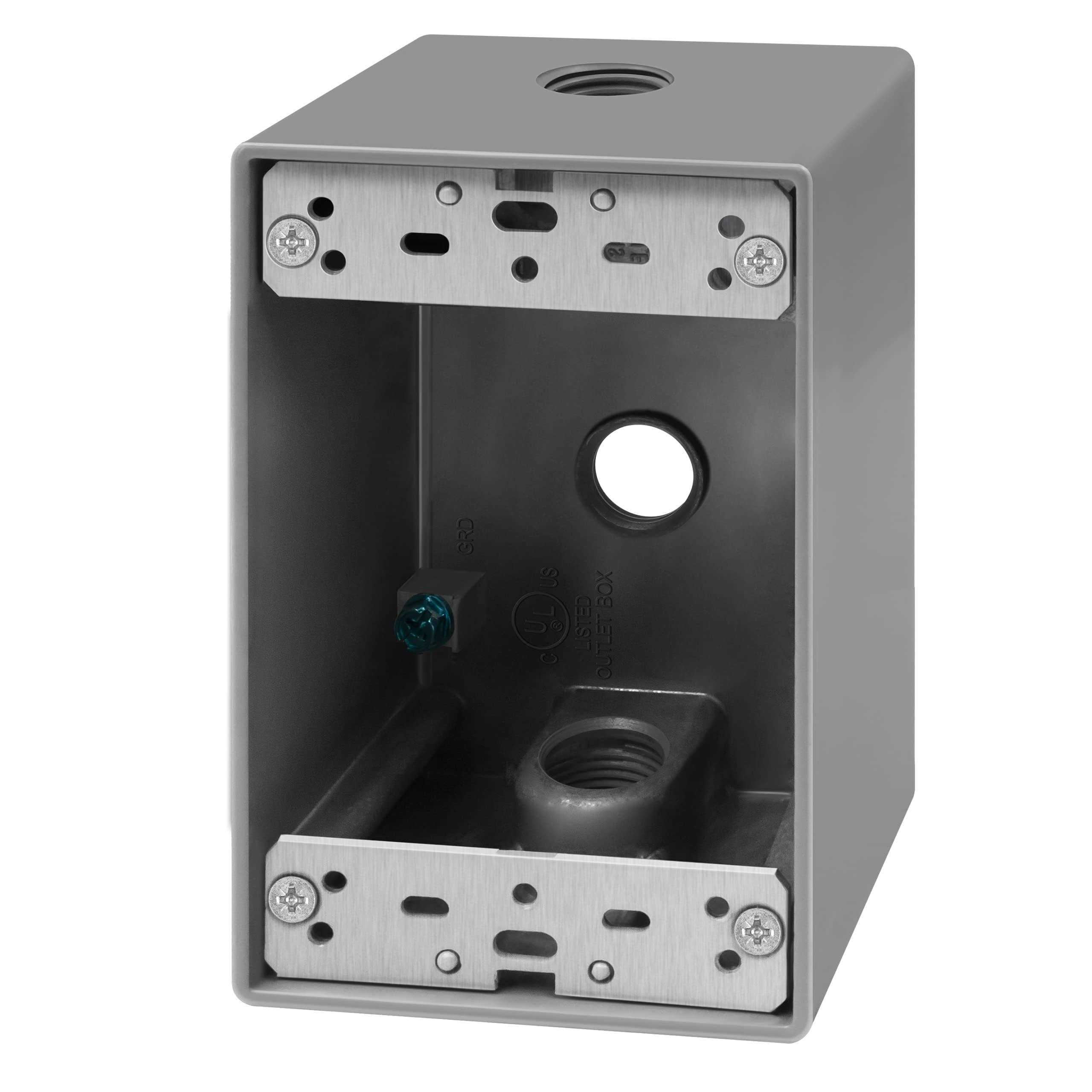 ENERLITES Weatherproof Outlet Box with Three Threaded Outlets Outdoor Electrical Box - Cheap Fitting