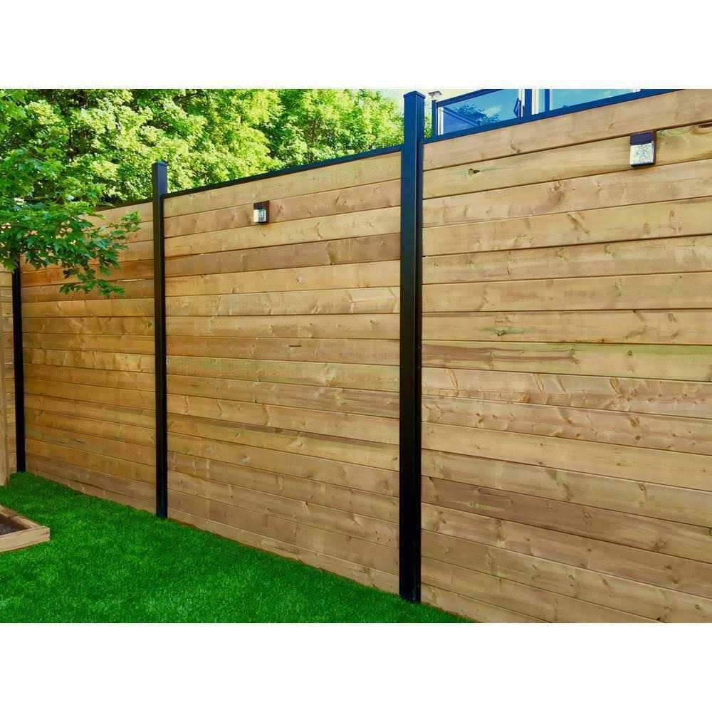 6-ft H x 1-1/2-in W Black Aluminum Privacy Fence Channel Kit - Cheap Fitting