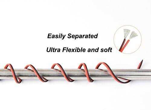 Haerkn 14 awg Silicone Electrical Wire 2 Conductor Parallel Wire line 50ft 14 Gauge Soft and Flexible Hook Up Oxygen Free Strands - Cheap Fitting