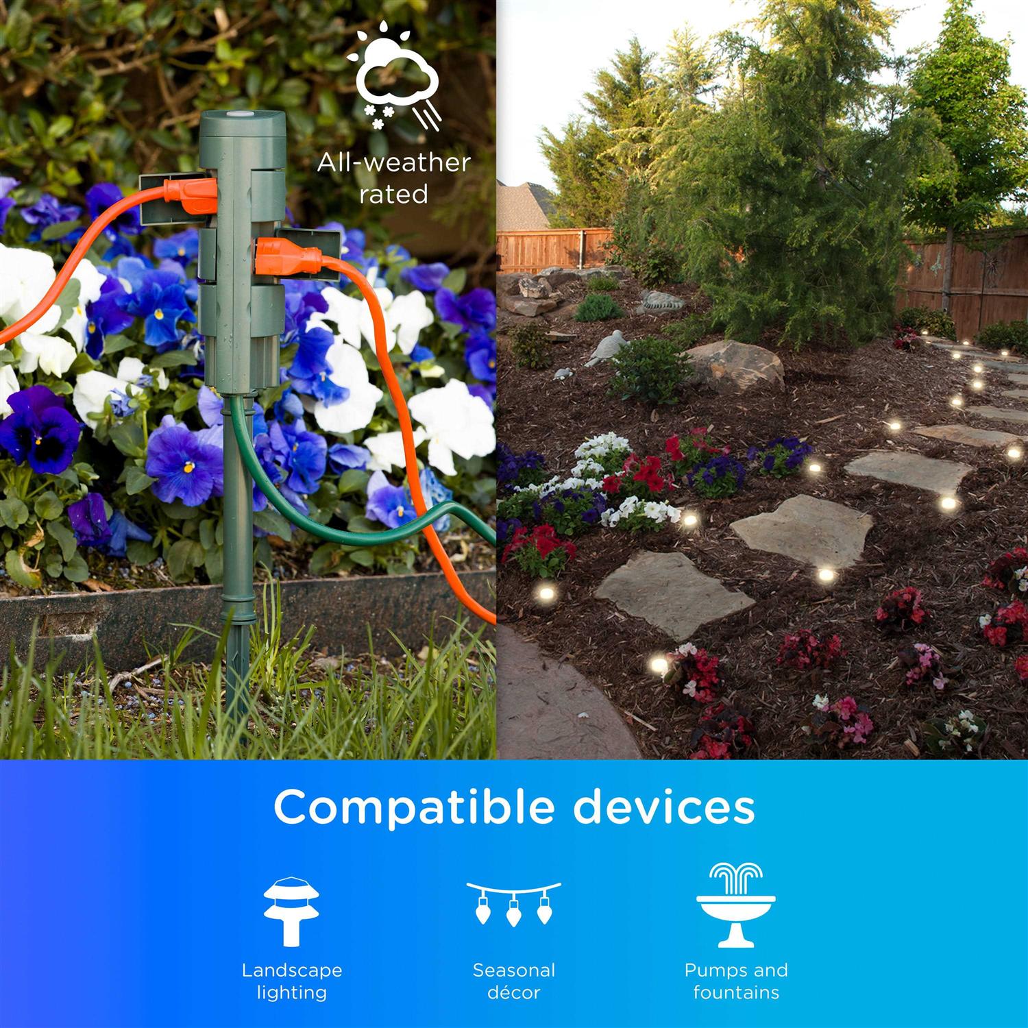 Enbrighten Outdoor 6-Outlet Wi-Fi Smart Yard Stake 51492 - Cheap Fitting