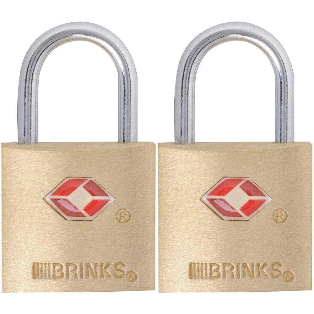 Brinks Solid Brass 22mm TSA Travel Keyed Padlock with 1/2in Shackle - Cheap Fitting