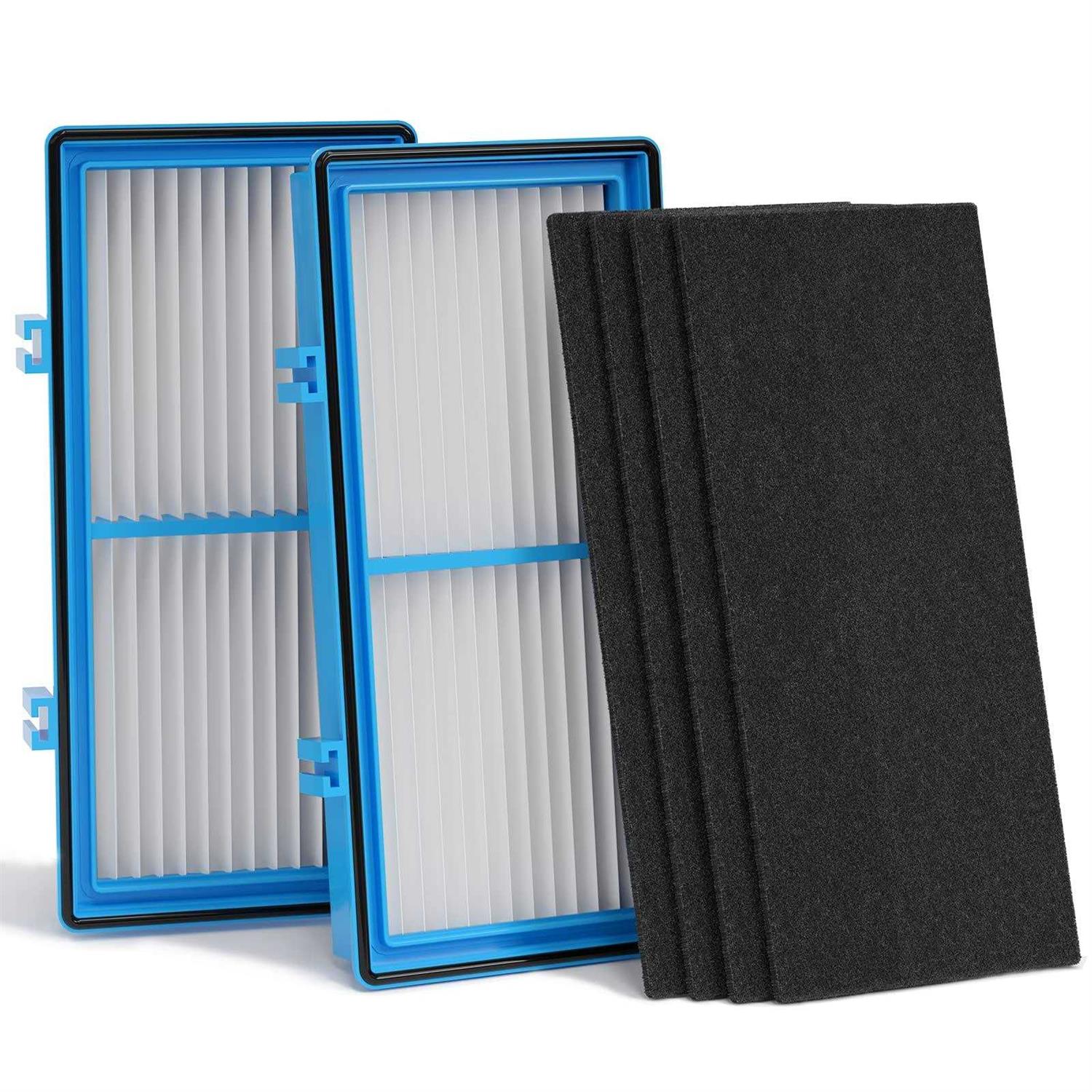 Leemone Aer1 Filter Replacement for Holmes Air Purifiers 2 True Hepa Filters + 4 Carbon Booster Filters - Cheap Fitting