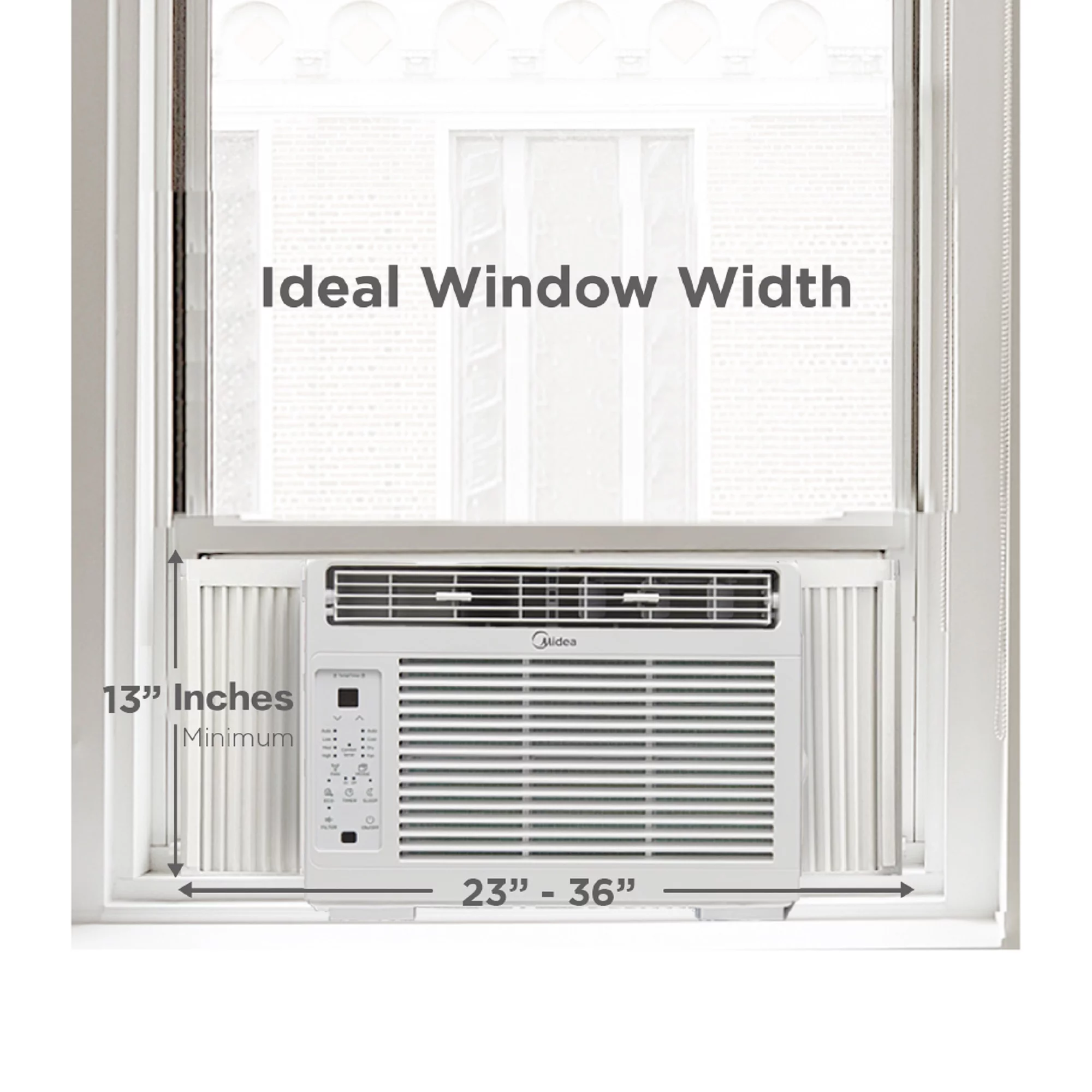 Midea 5,000 BTU 150 Sq ft Window Air Conditioner with Remote, White, MAW05R1WWT - Cheap Fitting
