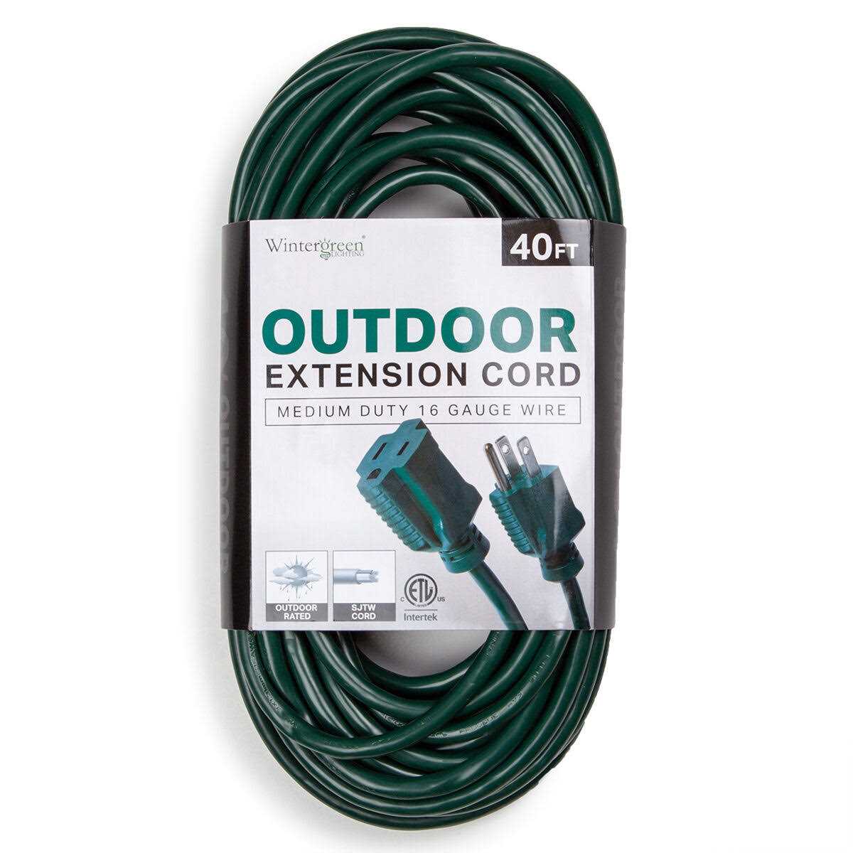 Wintergreen Lighting Sjtw Green Medium Duty Extension Cord - Cheap Fitting