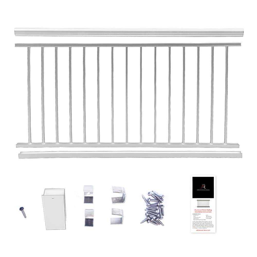 Aria Railing 36 in. x 6 ft Powder Coated Aluminum Preassembled Deck Railing - Cheap Fitting