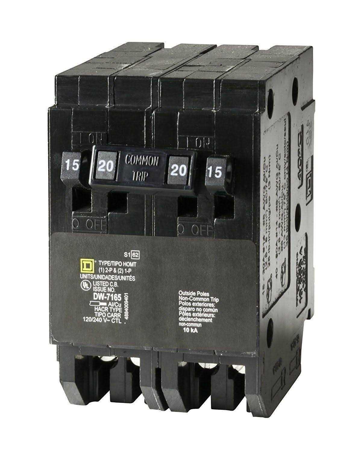 Square D Homeline 15-Amp/20-Amp 4-Pole Quad Circuit Breaker - Cheap Fitting