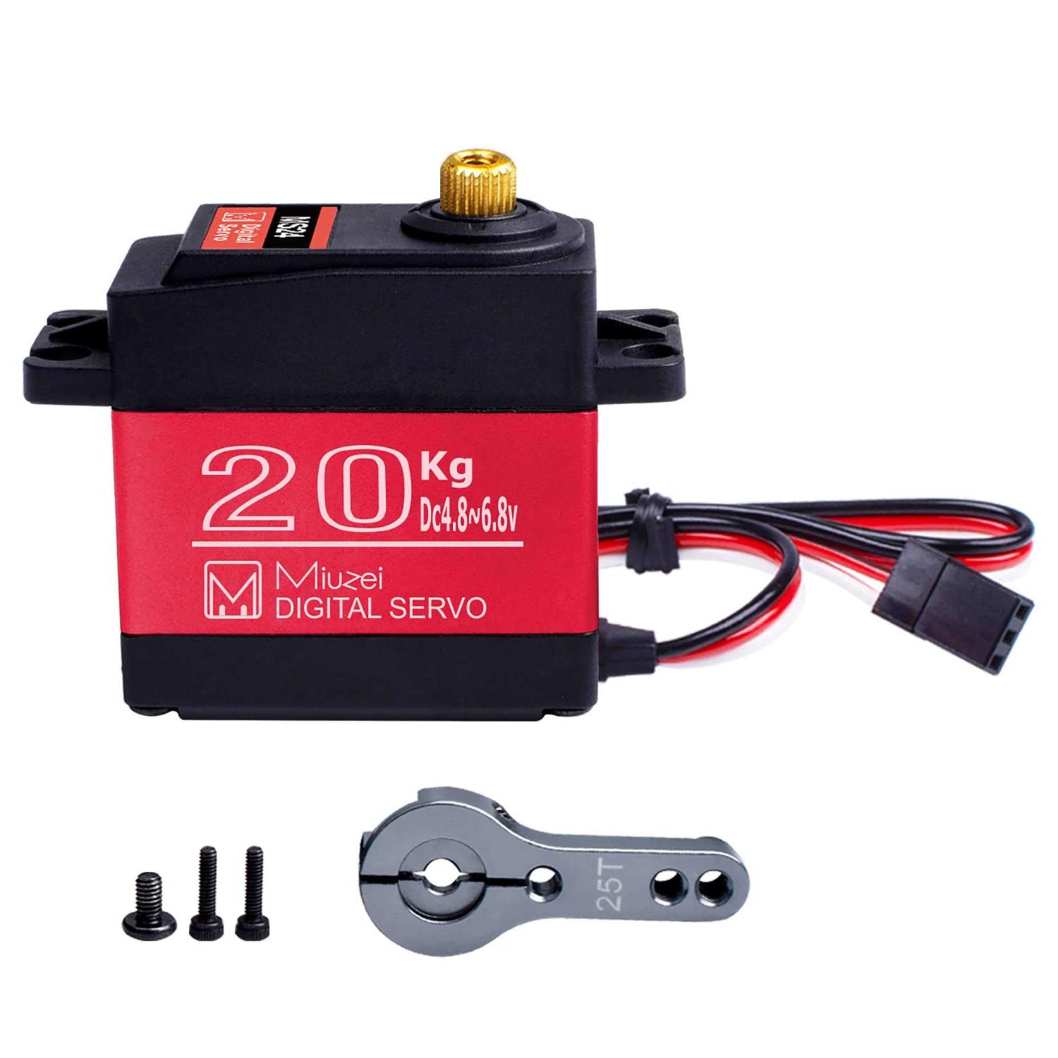 Miuzei 20kg Servo Motor high torque rc Servo metal gear waterproof for R/c model diy Car Robot - Cheap Fitting