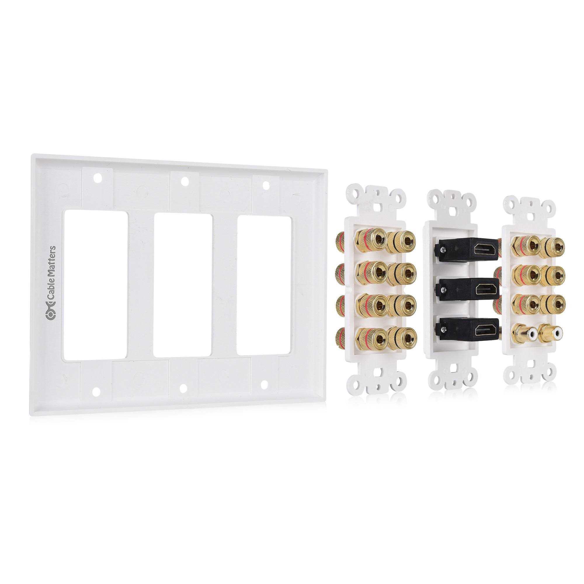 Cable Matters Triple Gang 7.2 Speaker Wall Plate with HDMI - Cheap Fitting