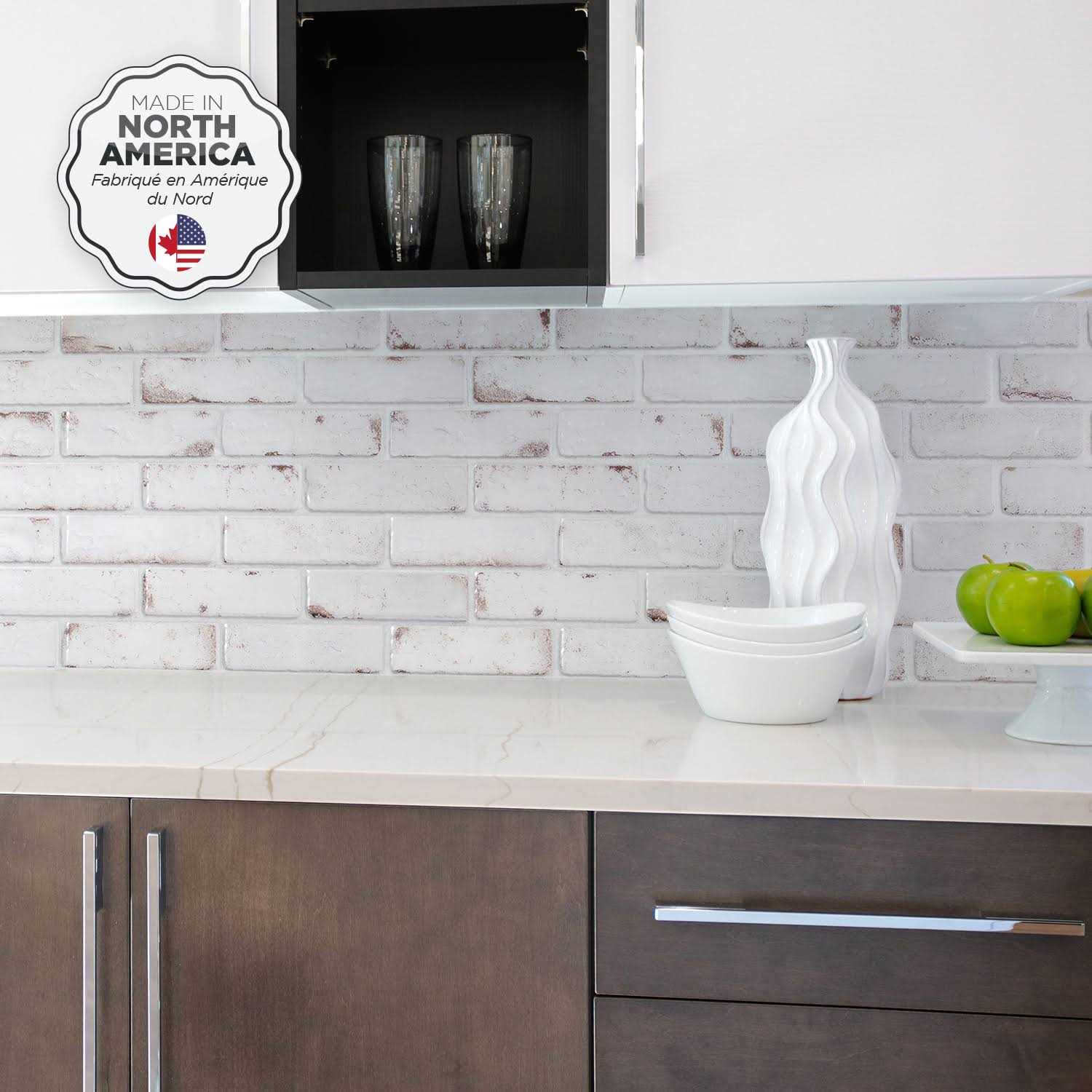 Smart Tiles 2pk Brik Toscana XL Matte Peel & Stick 3D Tile Paper Backsplash - Cheap Fitting