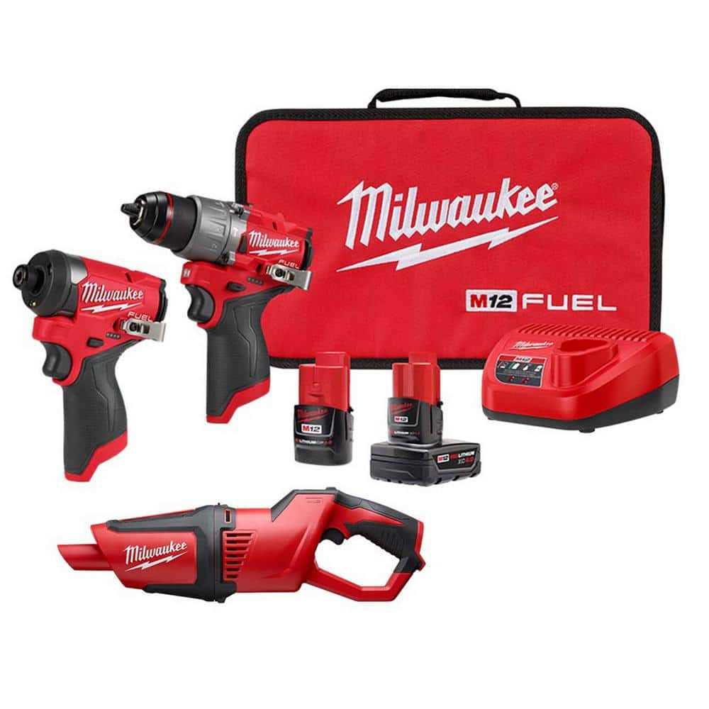 Milwaukee M12 FUEL 12-Volt Lithium-Ion Brushless Cordless Hammer Drill and Impact Driver Combo Kit with Compact - Cheap Fitting