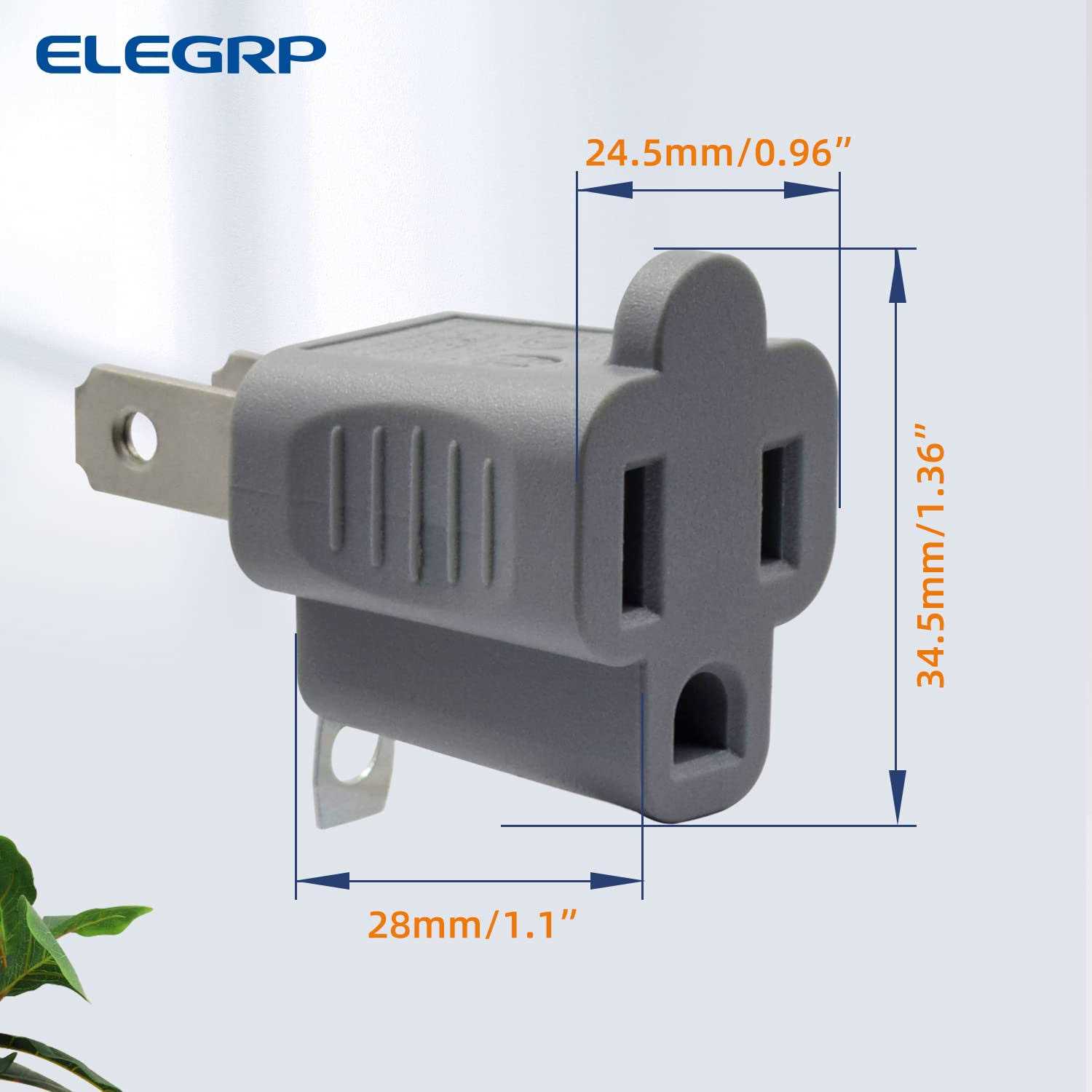 ELEGRP 2 Prong to 3 Prong Outlet Plug Adapter Three Prong to Two Prong Adapter Converters for Wall Outlets Plugs - Cheap Fitting