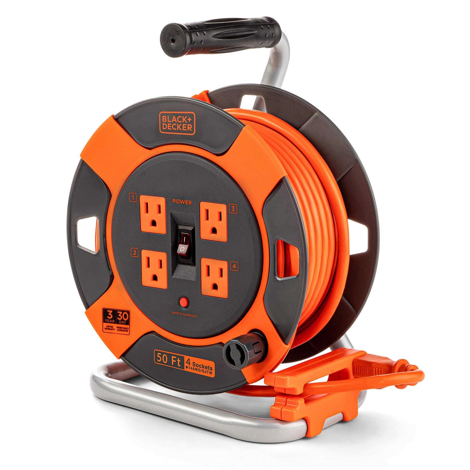 Black+decker Retractable Extension Cord with 4 Outlets - Cheap Fitting