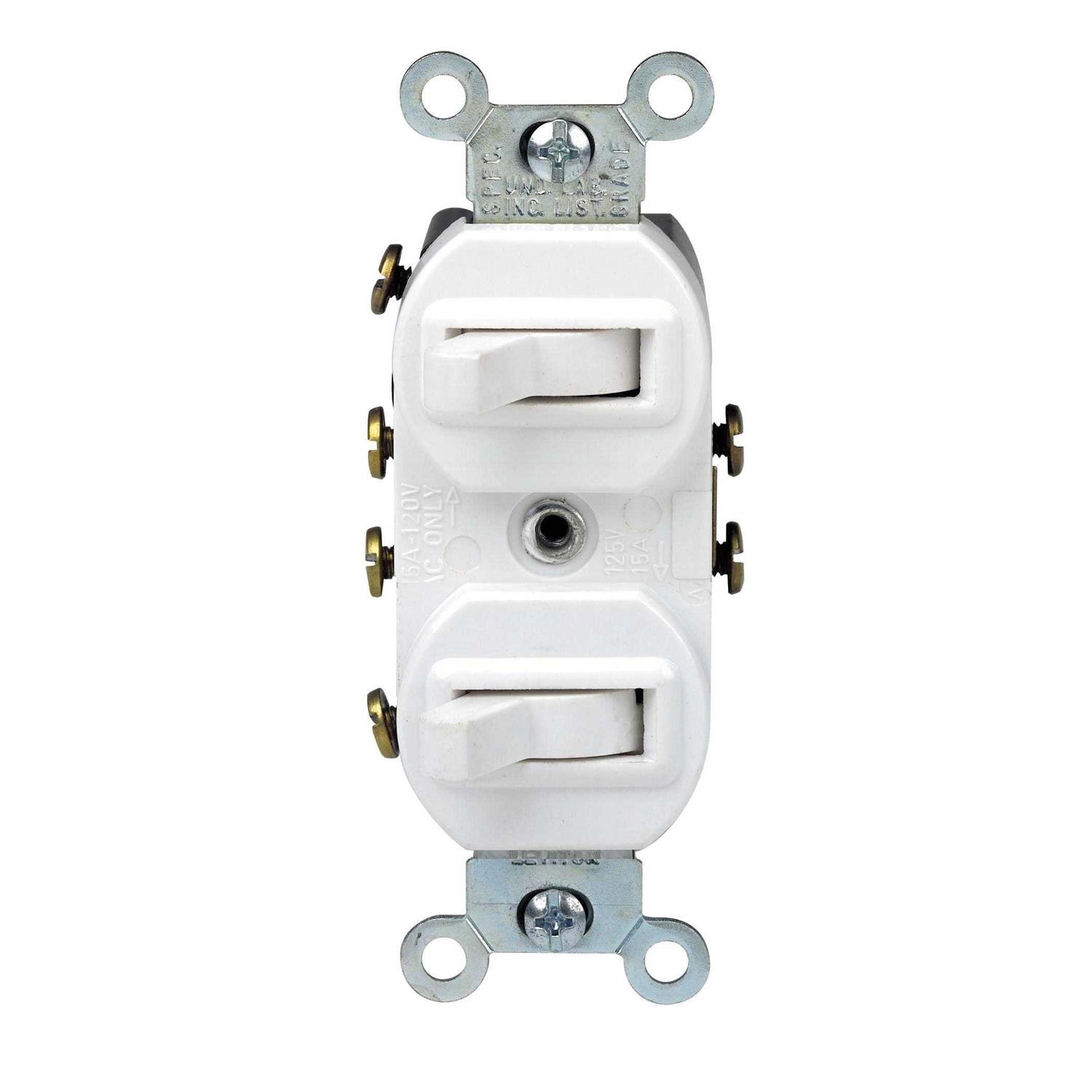 Leviton 5243-W Combination Switch Toggle 3-Way - Cheap Fitting