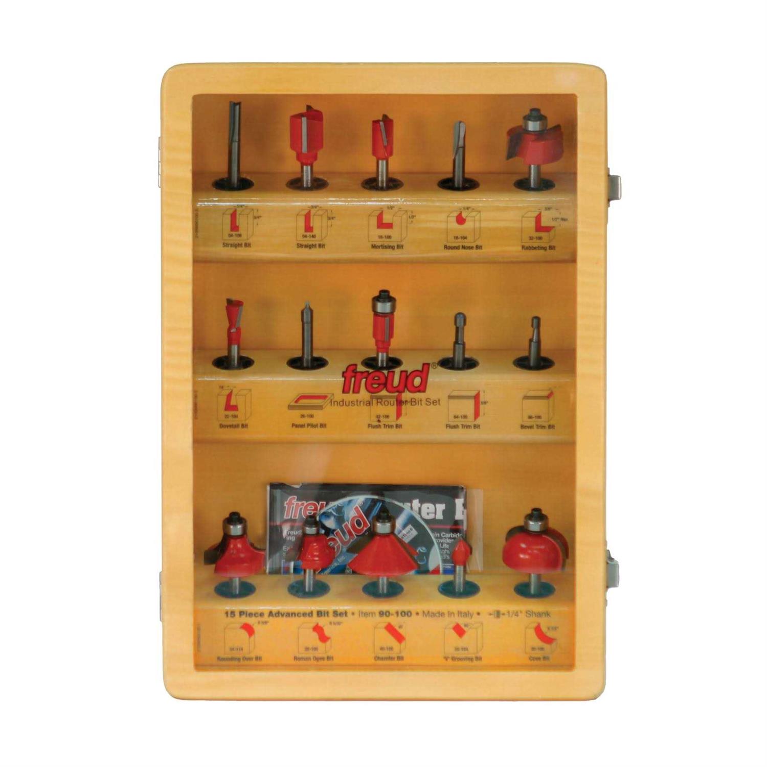 Freud 91-108 9 Piece Basic Router Bit Set - Cheap Fitting