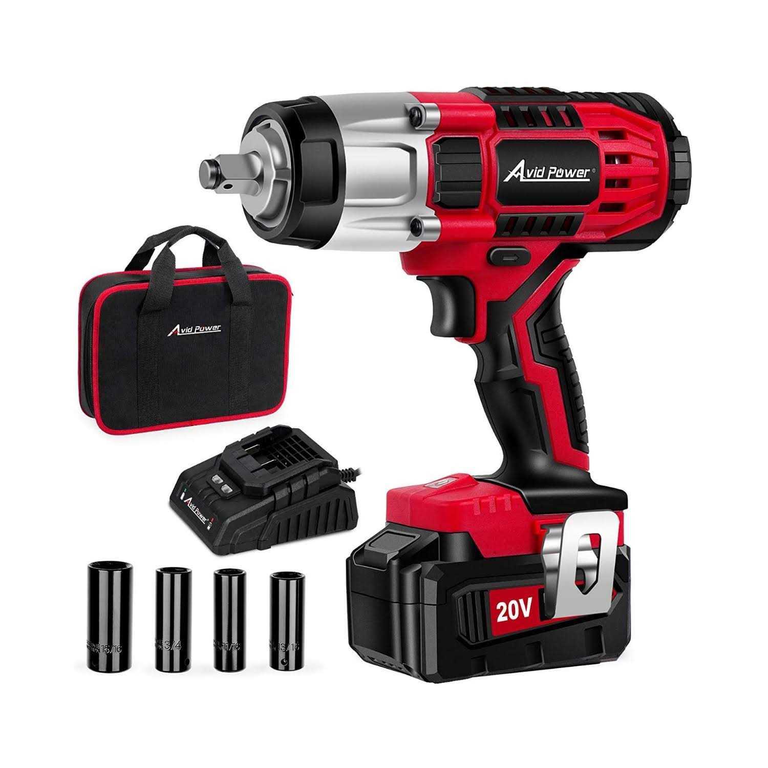 AVID Power Cordless Impact Wrench 1/2 Impact Gun w/Max Torque 330 ft lbs - Cheap Fitting