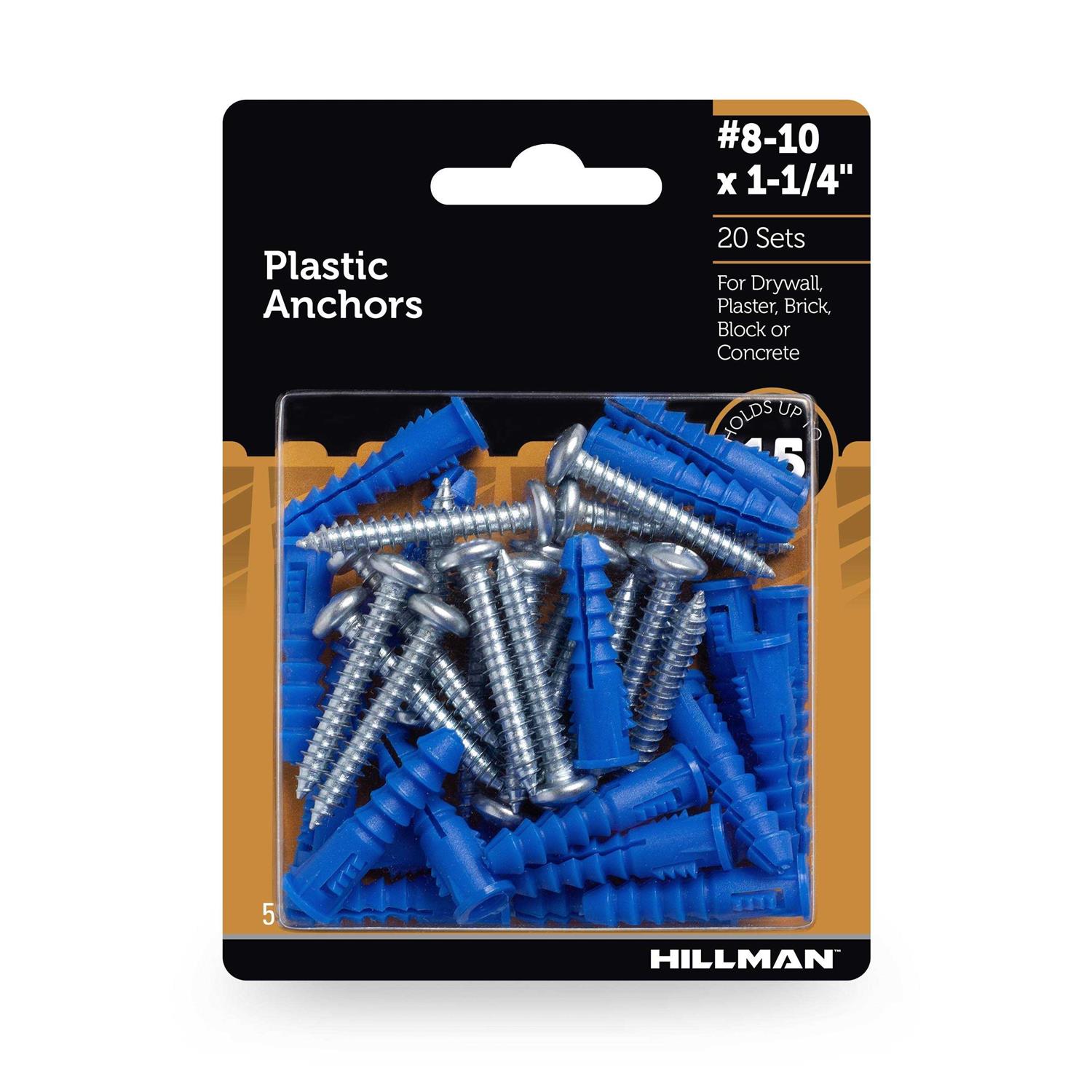 Hillman Plastic Anchors with Screws - Cheap Fitting