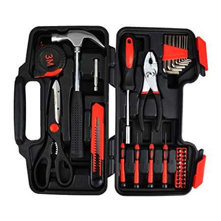 39-Piece Household Tools Kit – Small Basic Home Tool Set with Plastic Toolbox – Great for College Students, Household Use & More - Cheap Fitting