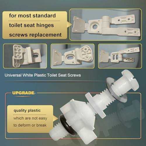 2 Pack Universal White Plastic Toilet Seat Screws Replacement, Toilet Seat Hinges Bolts and Nuts for Top Mount Toilet lid Fastener Parts Kit - Cheap Fitting