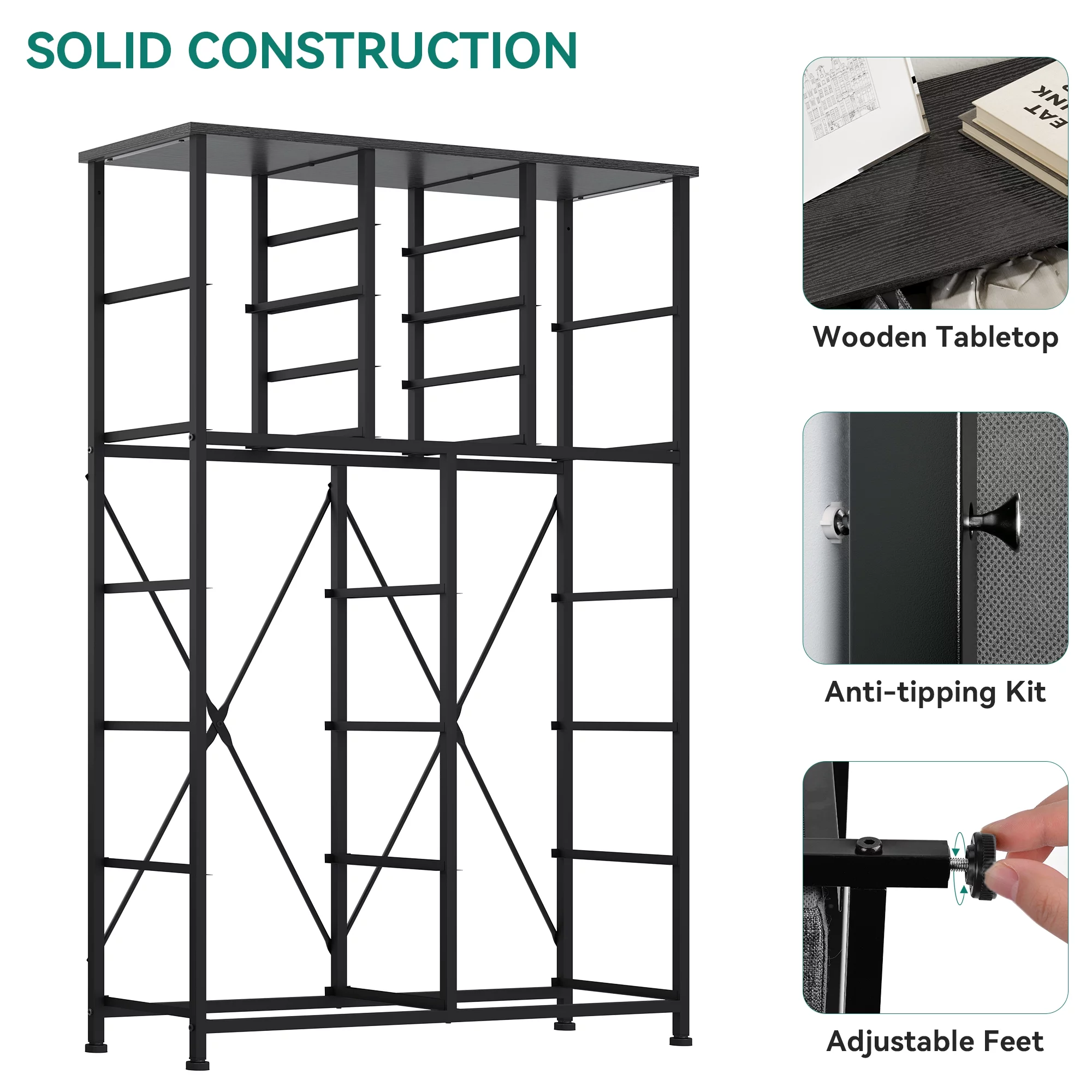 Dextrus 16 Drawer Dresser, Tall Fabric Dresser for Bedroom, Large Chest of Drawers, with Sturdy Metal Frame and Wooden Top - Cheap Fitting