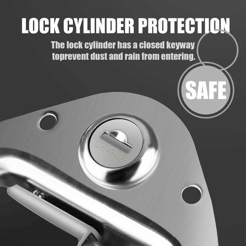 Tutor Auto Stainless Steel Trailer Toolbox Handle Latch with Lock Highly Polished Tool Box Latch Paddle Lock 4-3/8 x 3-1/4 with 2 Keys - Cheap Fitting