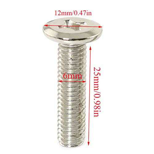 PZRT 8 Sets M6x15 Screw-in Type Hex Drive Threaded Insert Nuts and M6x25 Nickel Plated Reverse Thread Cross Recessed Screws Flat Head Phillips - Cheap Fitting