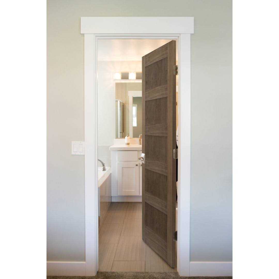 Paneled Solid Wood Walnut Shaker Standard Door Stile Doors - Cheap Fitting