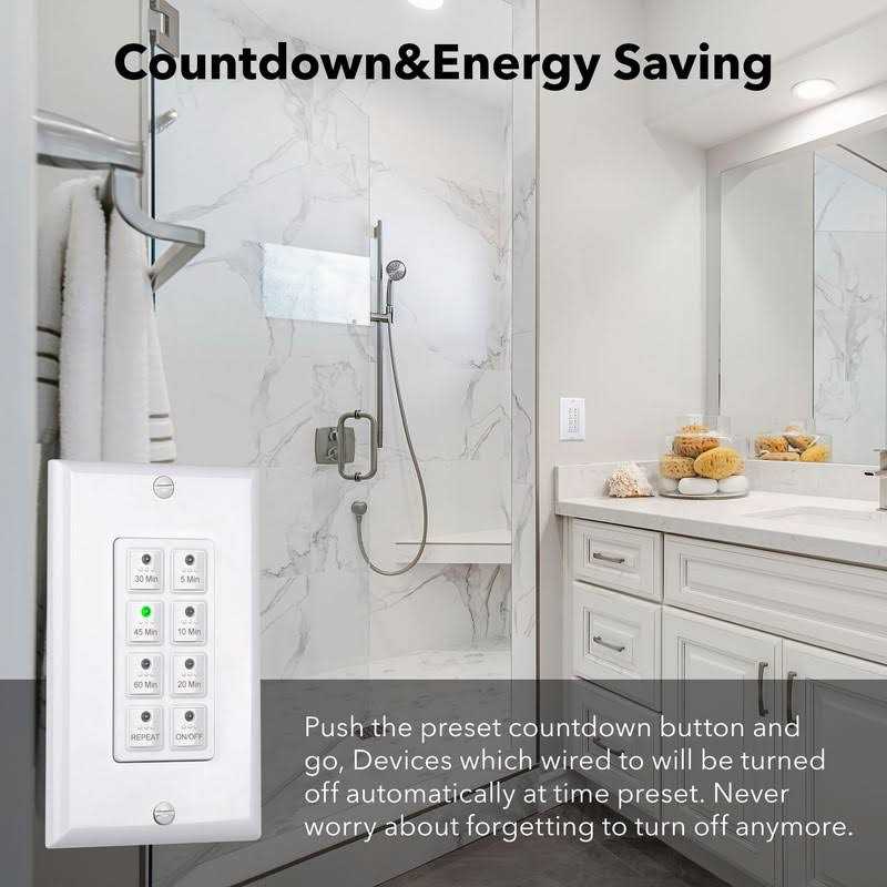 BN-LINK Countdown Digital in-Wall Timer Switch with Push Button 5-10-20-30-45-60mins - Cheap Fitting