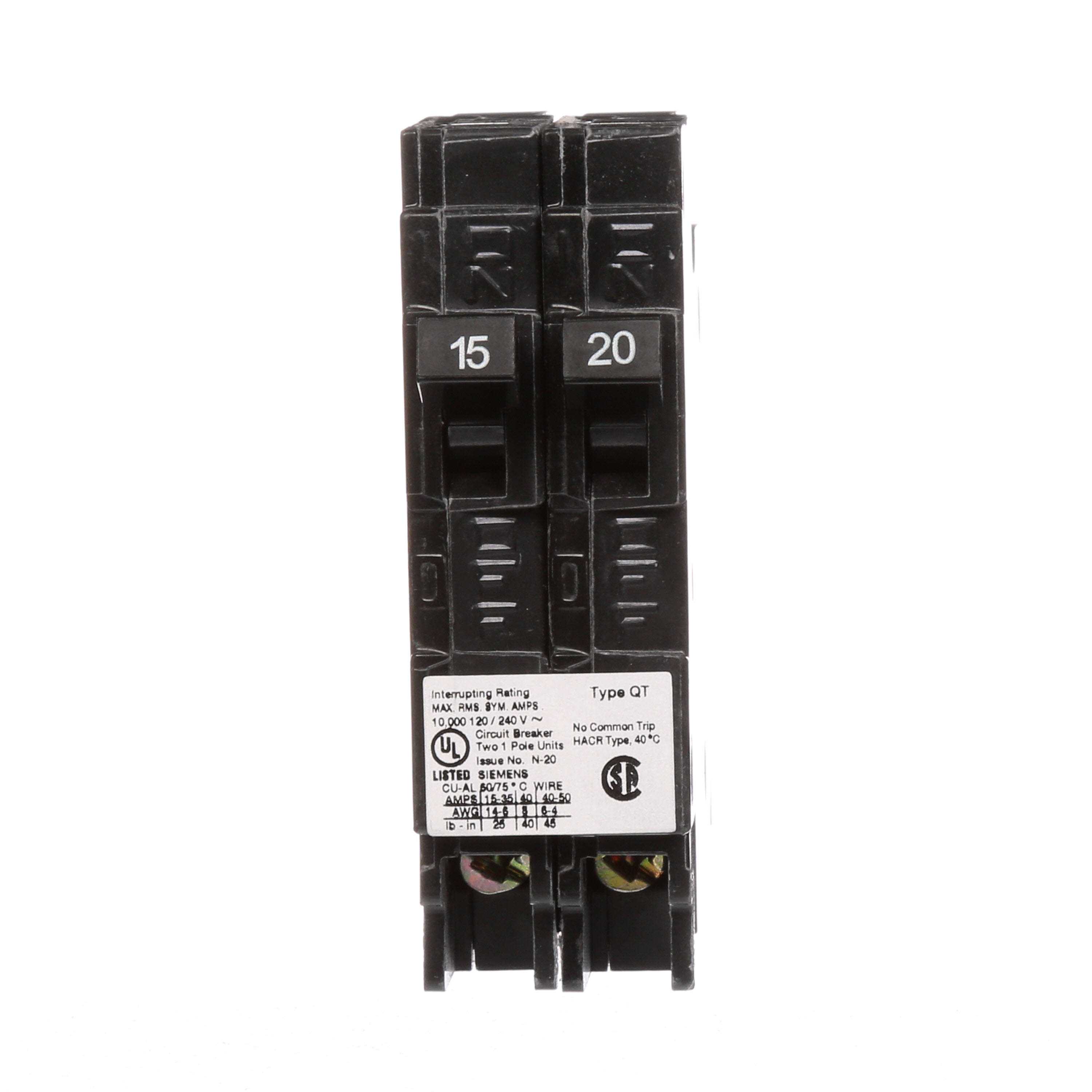 Siemens Q1520NC Tandem Circuit Breaker - Cheap Fitting