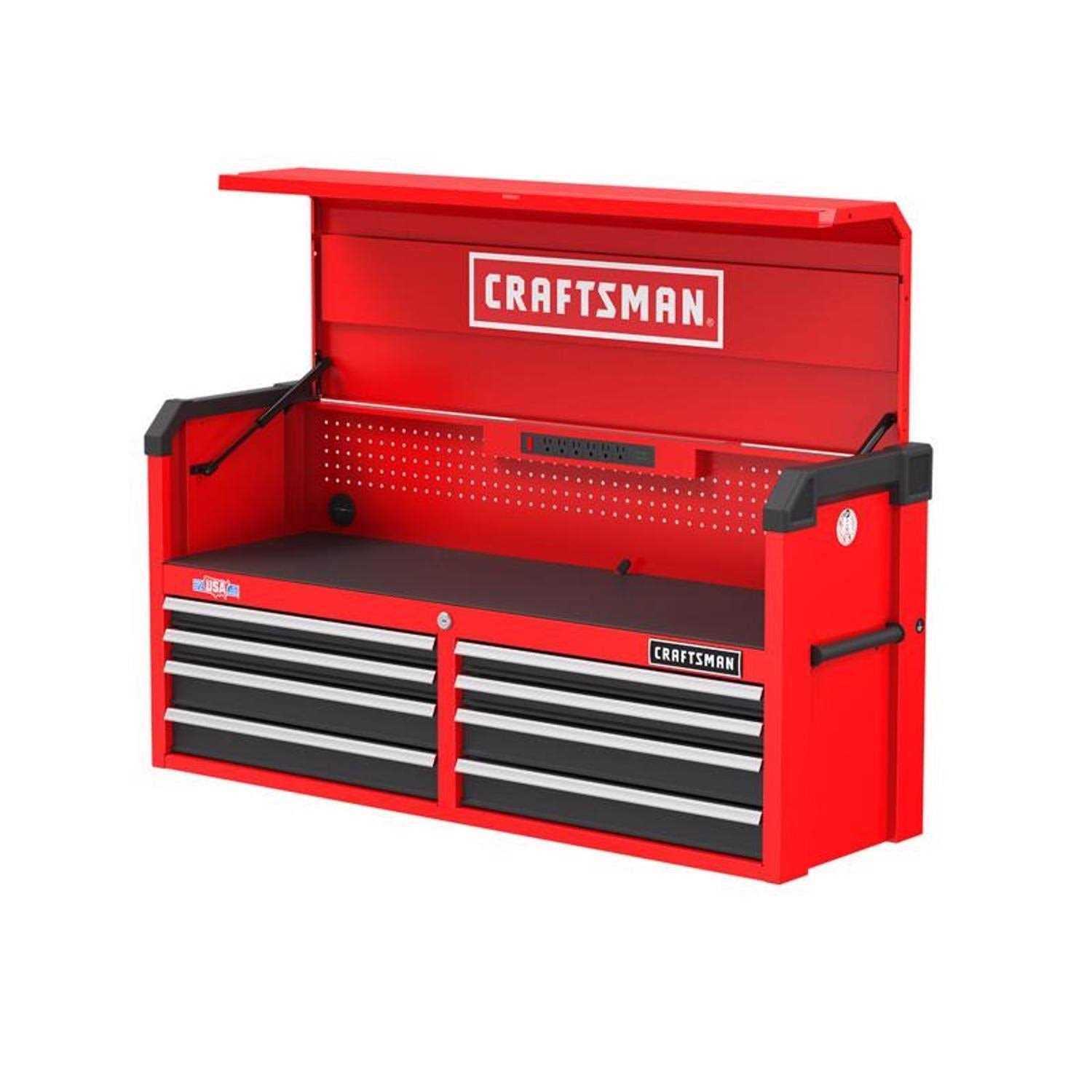 Craftsman S2000 52 in. 8 Drawer Steel Tool Chest 28 in. H X 19 in. D - Cheap Fitting