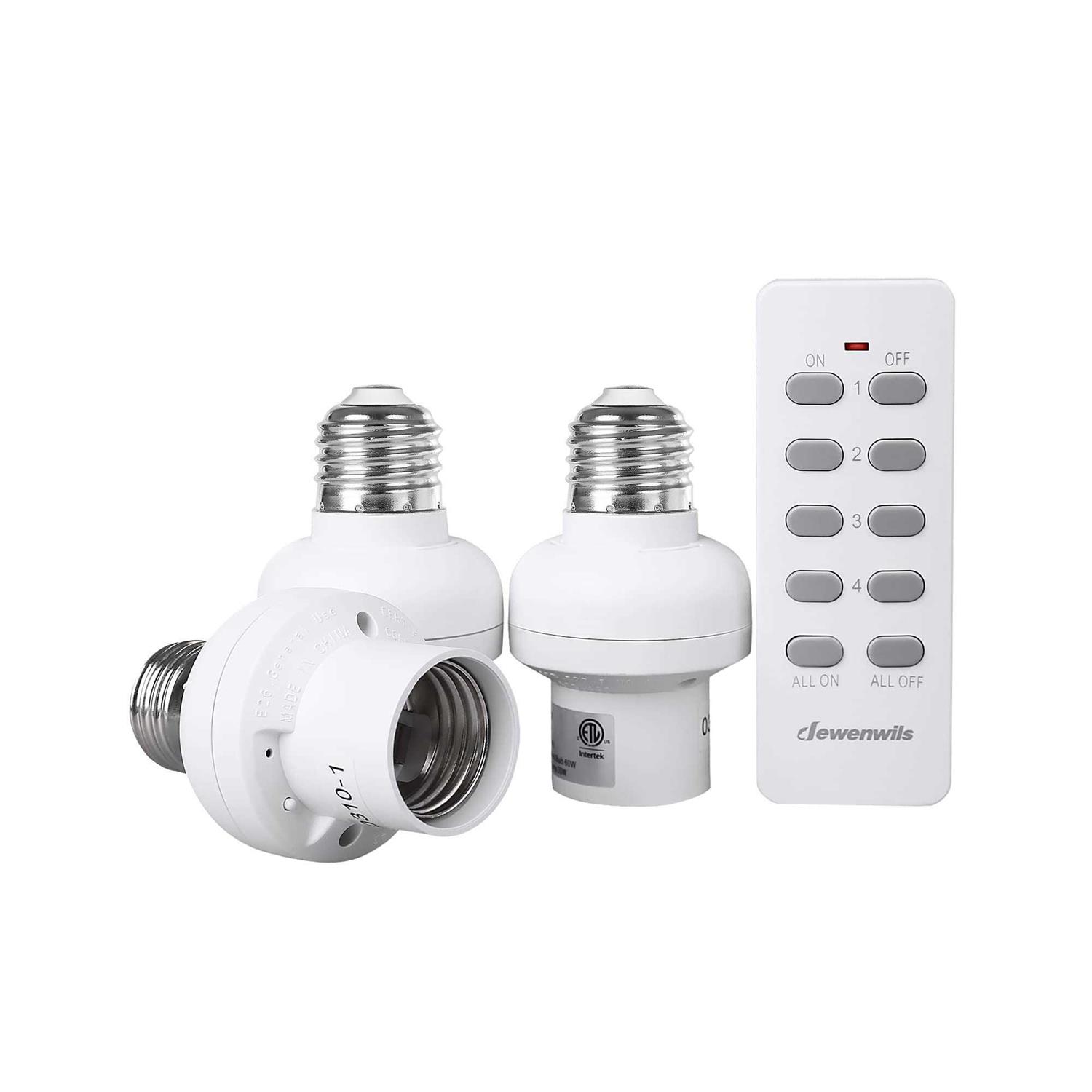 Dewenwils Remote Control Light Bulb Socket Wireless Light Socket Switch Kit - Cheap Fitting