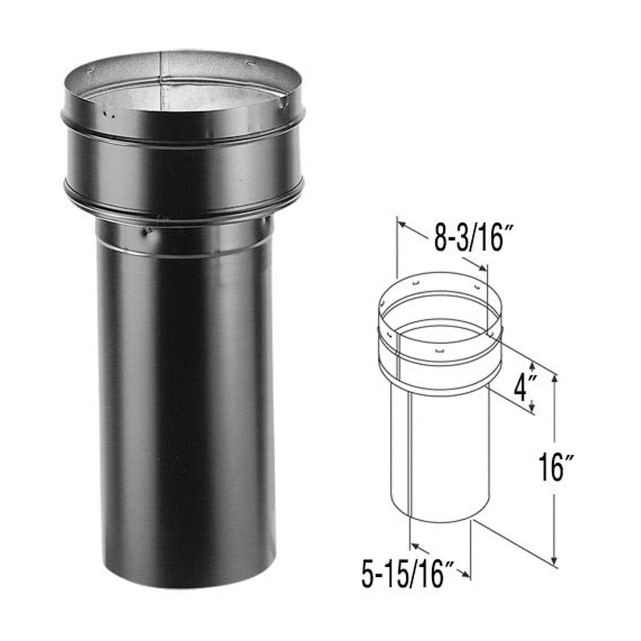 DuraVent 6DBK-XS8 DuraBlack Slip Increaser - Cheap Fitting