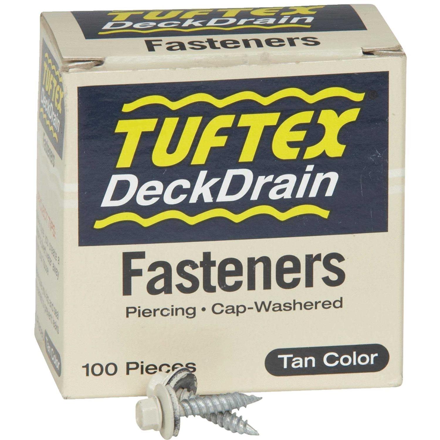 Tuftex 1 in. DeckDrain Galvanized White Fasteners - Cheap Fitting