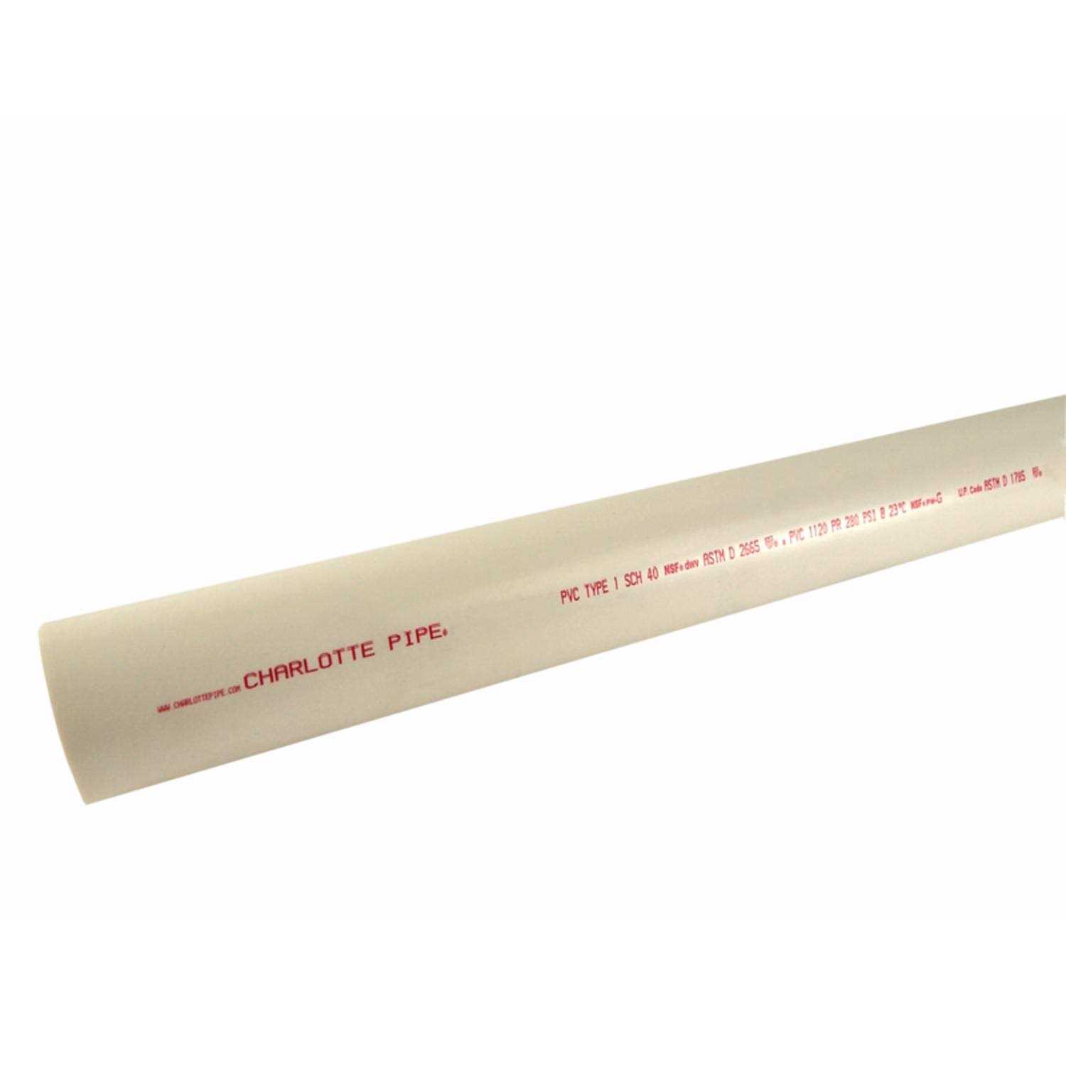 Charlotte Pipe 4 in. x 10 ft. PVC Schedule 40 DWV Pipe - Cheap Fitting