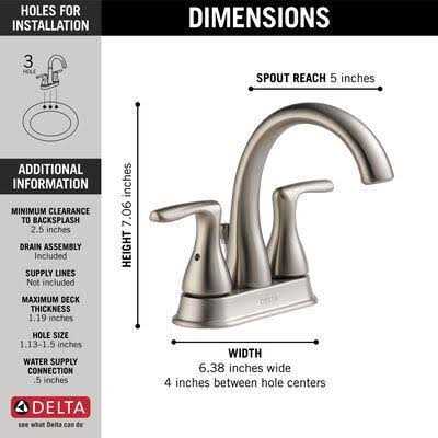 Delta Foundations 2-Handle 4-in Centerset WaterSense Bathroom Sink Faucet with Drain - Cheap Fitting