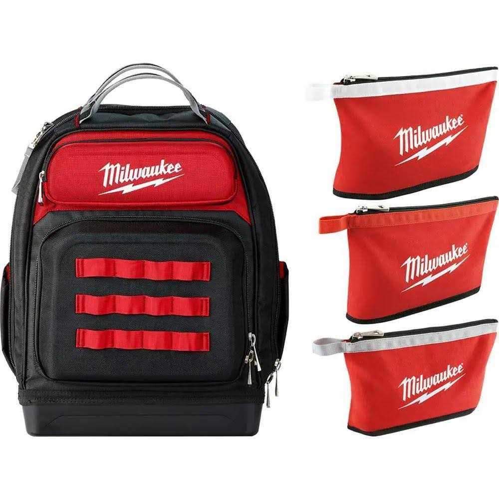 Milwaukee 15 in. Ultimate Jobsite Backpack with 12 in. Zipper Tool Bag in Multi-Color - Cheap Fitting