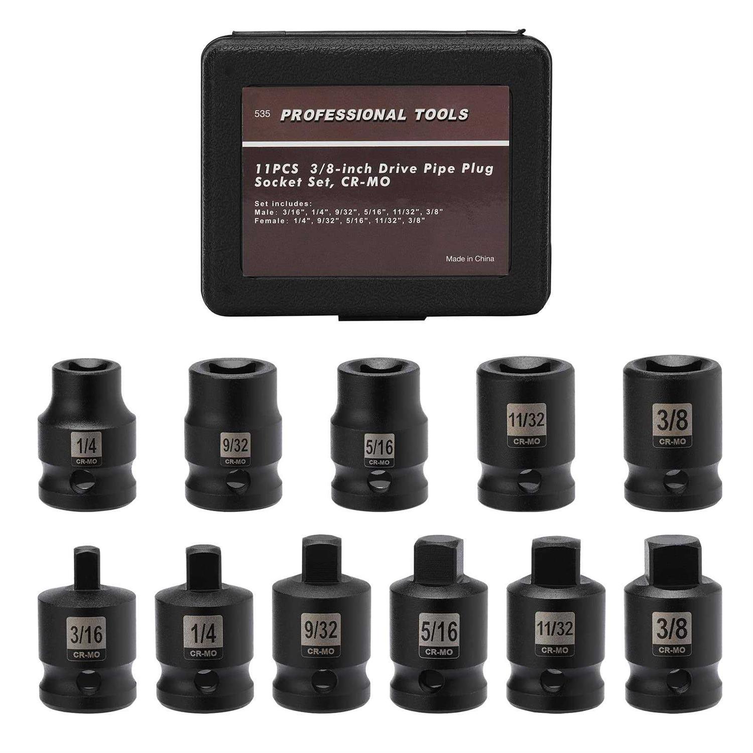 Mayouko 11PCS 3/8 Drive SAE Pipe Plug Socket Set - Cheap Fitting