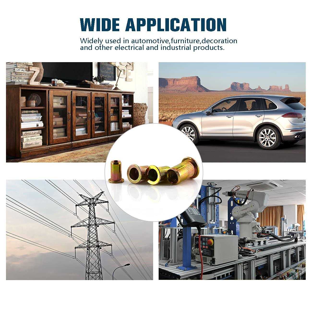 100PCS 1/4-20 Rivet Nuts Carbon Steel UNC Rivet Nut Set - Cheap Fitting