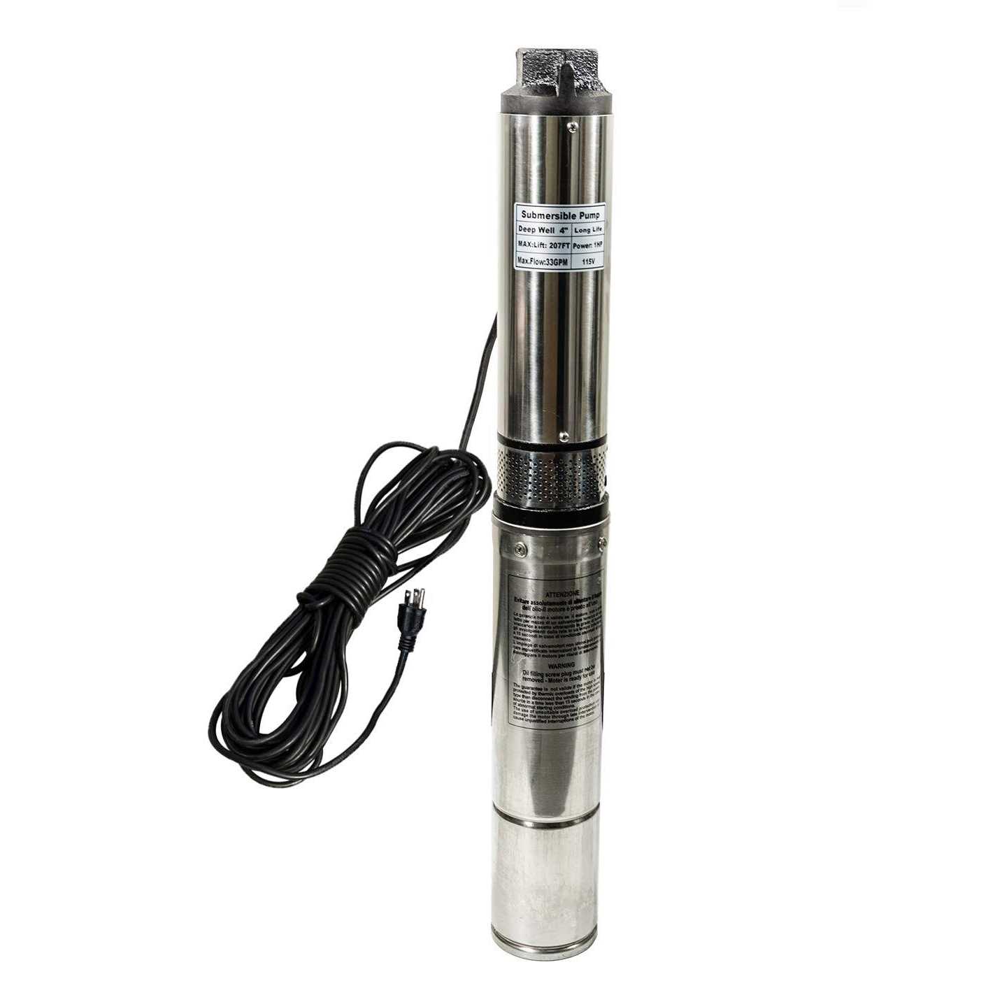 Deep Well Submersible Pump,1 hp 115V 60 Hz 33 GPM - Cheap Fitting
