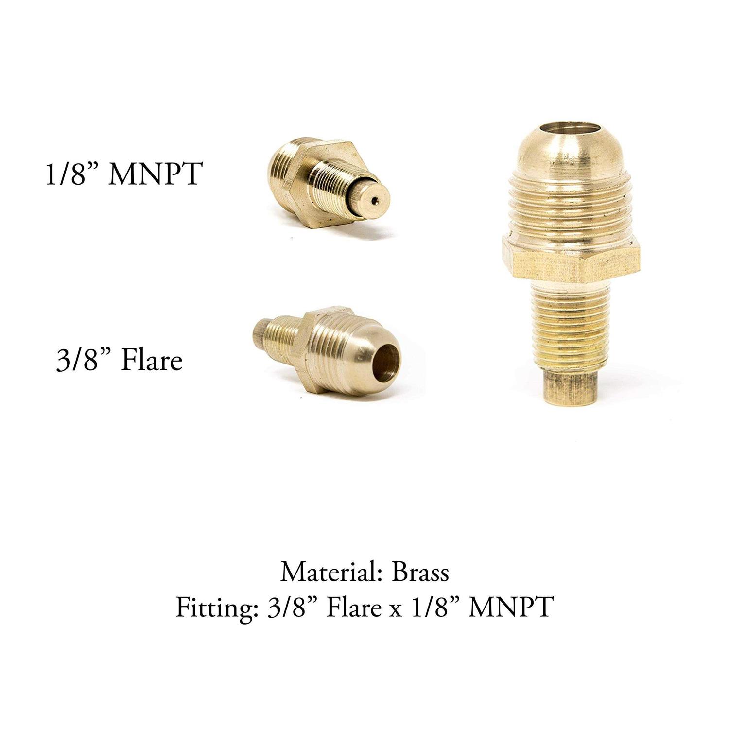 Gasone Propane Orifice Connector Brass Tube Fitting 3/8 inch Flare x 1/8 inch Mnpt or Male Pipe by Gas One - Cheap Fitting